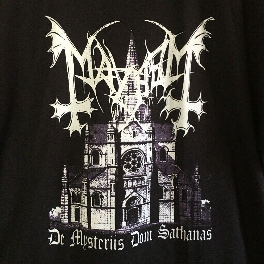 Boot Leg Band Metal Rock Tee T-shirt Size L De Mysteriis Dom Sathanas